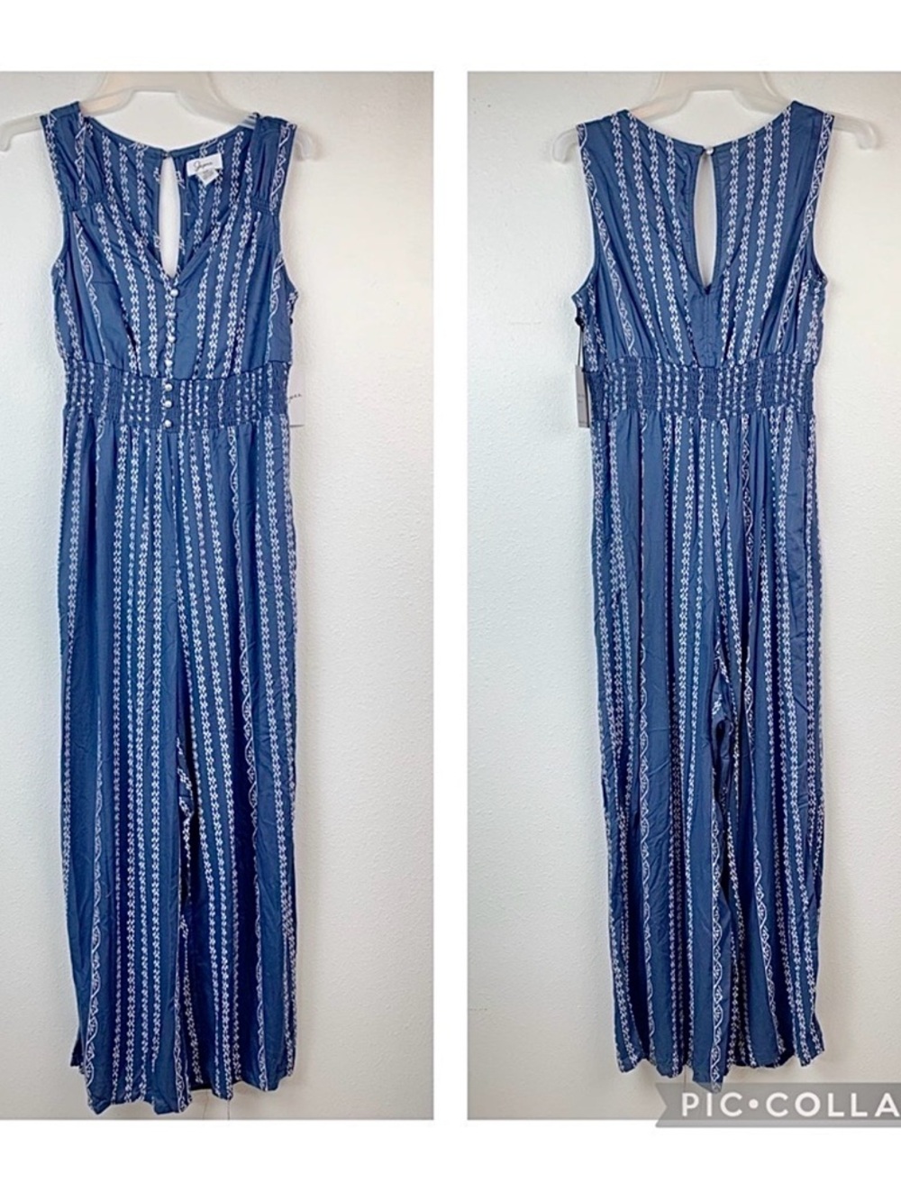 Japna Blue Sleeveless V-Neck Jumper Romper